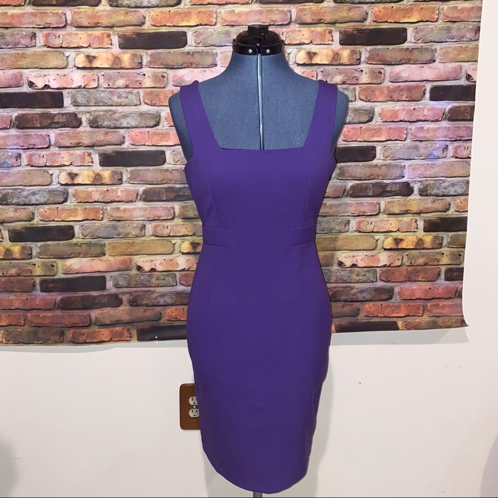 Purple Sleek Low Back Short Professional Pageant Appearance Interview Dress